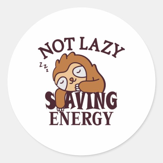 Niet lui, energiebesparing ronde sticker (Voorkant)