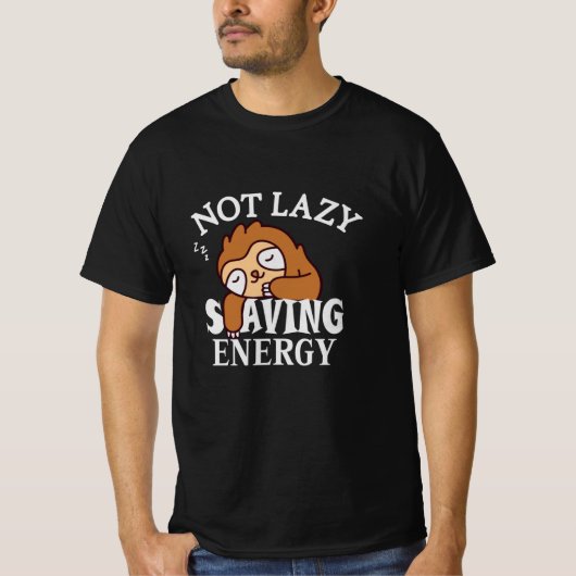 Niet lui, energiebesparing t-shirt (Voorkant)