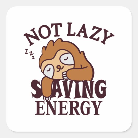 Niet lui, energiebesparing vierkante sticker (Voorkant)