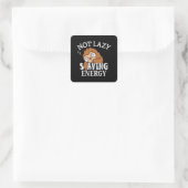 Niet lui, energiebesparing vierkante sticker (Tas)