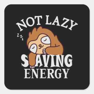 Niet lui, energiebesparing vierkante sticker