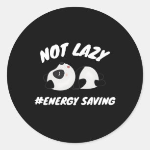 Niet luie energiebesparende panda ronde sticker