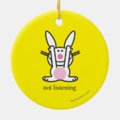 Niet luisteren keramisch ornament (Achterkant)