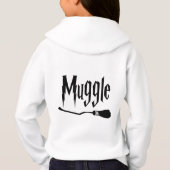 Niet-magische heks en tovenaarsontwerp met bezem (Achterkant)