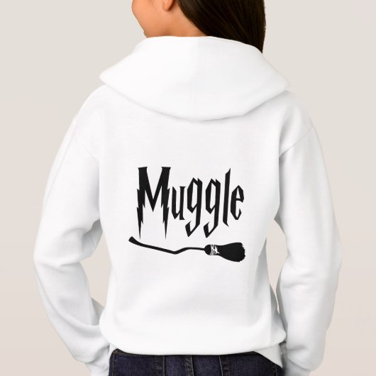 Niet-magische heks en tovenaarsontwerp met bezem (Achterkant)