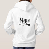Niet-magische heks en tovenaarsontwerp met bezem hoodie (Achterkant)