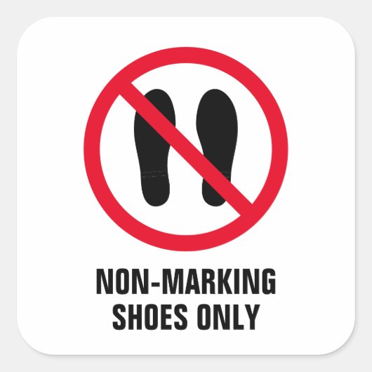 Niet-markeerschoenen alleen verboden teken sticker (Voorkant)