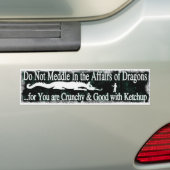 Niet medaille in de Aangelegenheden van Dragons Bumpersticker (Op auto)