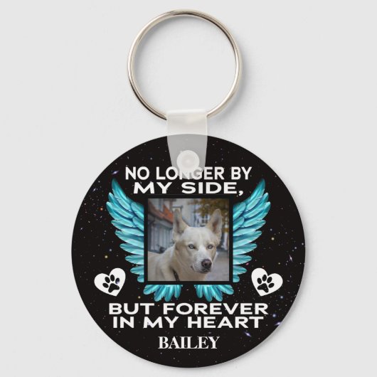 Niet meer aan mijn kant, Dog Memorial - Aangepaste Sleutelhanger (Voorkant)