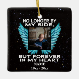 Niet meer aan mijn kant, gedenkfoto-keepslag keramisch ornament