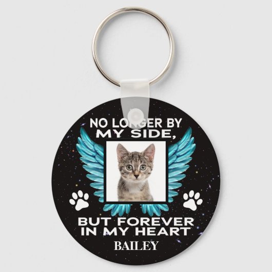 Niet meer aan mijn kant, Kat Memorial - Aangepaste Sleutelhanger (Voorkant)