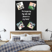 Niet meer bij mijn zijhondfoto-herdenking op zwart canvas afdruk (Insitu (Slaapkamer))