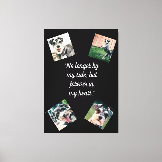 Niet meer bij mijn zijhondfoto-herdenking op zwart canvas afdruk (Voorkant)