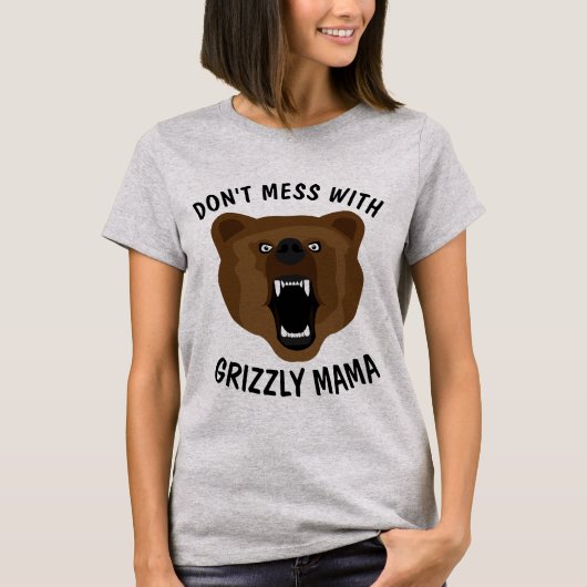 NIET MEER MET GRIZZLY BEER MAMA, MOM T-shirts (Voorkant)