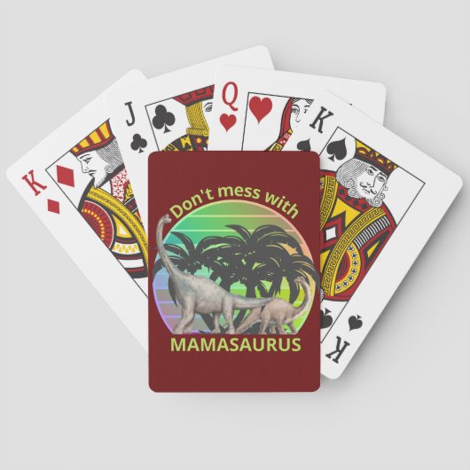 NIET MEER MET MAMASAURUS grappig moederdag cadeau Pokerkaarten (Achterkant)