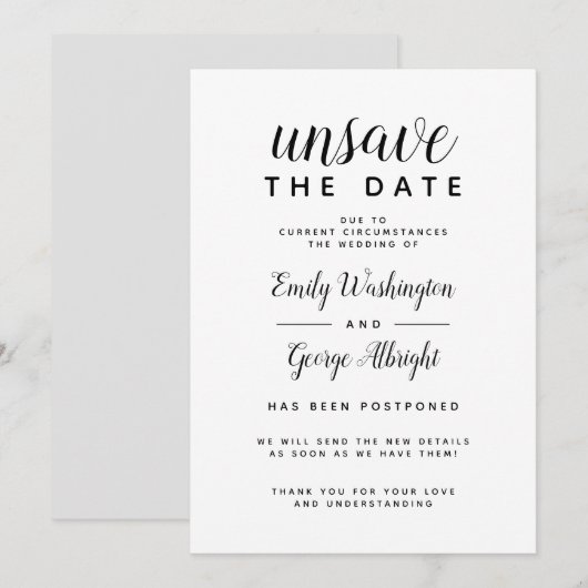 Niet meer opslaan Datum Formele aankondiging nieuw (Voorkant / Achterkant)