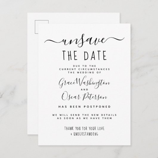 Niet meer opslaan Datum Stijlvolle aankondiging ni (Voorkant / Achterkant)