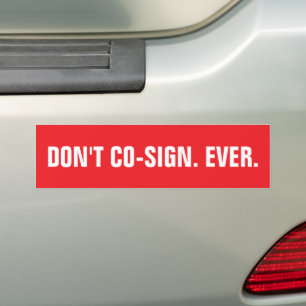 NIET MEESIGNEREN. NOOIT. Rood en Wit Sjabloon Bumpersticker