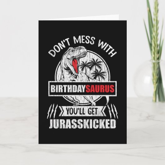 Niet met Birthday Saurus Dinosaur familie Kaart (Voorkant)