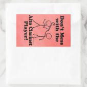 Niet met de Alto Clarinet Player rechthoekig Rechthoekige Sticker (Tas)