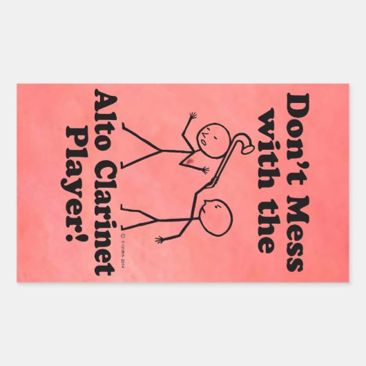 Niet met de Alto Clarinet Player rechthoekig Rechthoekige Sticker (Voorkant)
