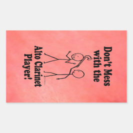 Niet met de Alto Clarinet Player rechthoekig Rechthoekige Sticker