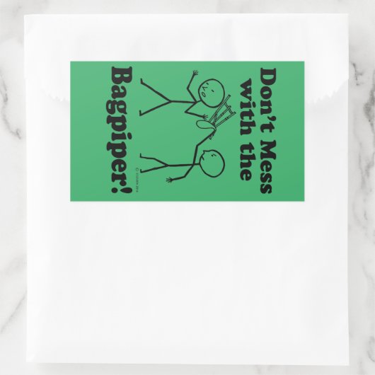 Niet met de Bagpiper Rectangular Sticker (Tas)