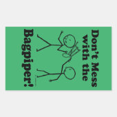 Niet met de Bagpiper Rectangular Sticker (Voorkant)