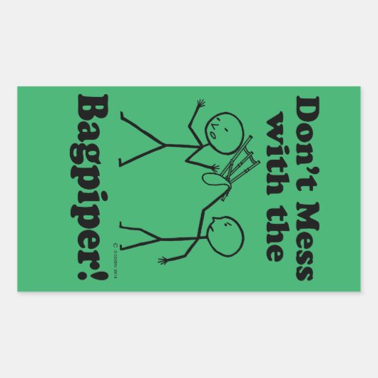 Niet met de Bagpiper Rectangular Sticker (Voorkant)