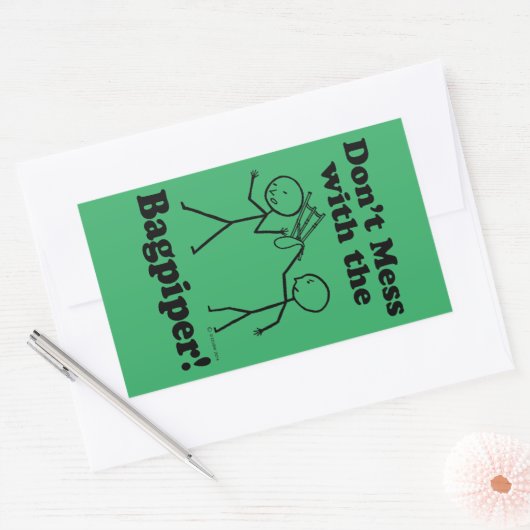 Niet met de Bagpiper Rectangular Sticker (Envelop)