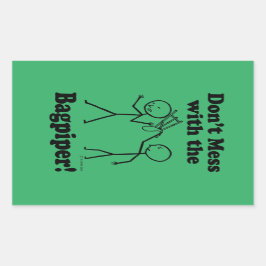 Niet met de Bagpiper Rectangular Sticker