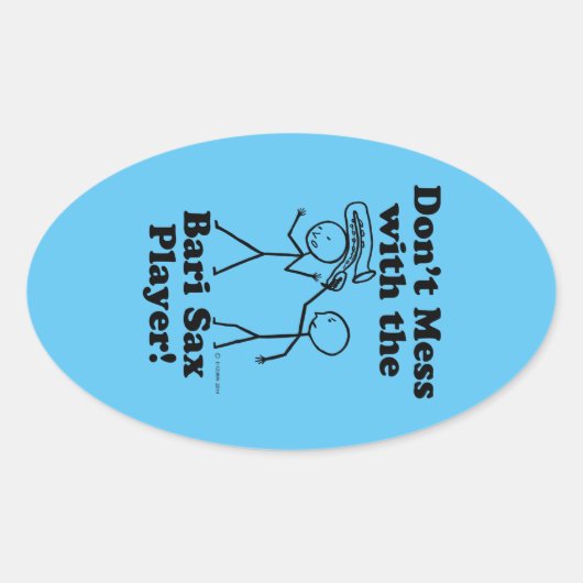 Niet met de Bari Sax Player Oval Sticker (Voorkant)