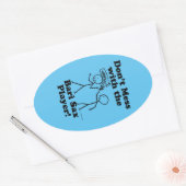 Niet met de Bari Sax Player Oval Sticker (Envelop)