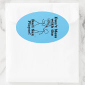 Niet met de Bari Sax Player Oval Sticker (Tas)