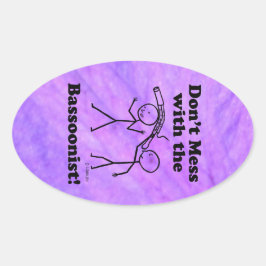 Niet met de bassonist ovaal Sticker. Ovale Sticker