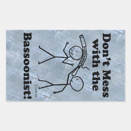Niet met de bassonistische rechthoekige Sticker (Voorkant)