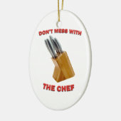 Niet met de Chef Oval kerstversiering Keramisch Ornament (Links)