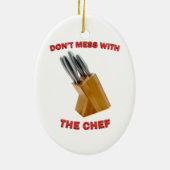 Niet met de Chef Oval kerstversiering Keramisch Ornament (Achterkant)