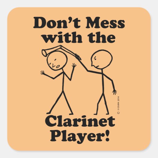 Niet met de Clarinet Player Square Sticker (Voorkant)