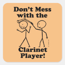 Niet met de Clarinet Player Square Sticker