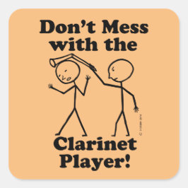 Niet met de Clarinet Player Square Sticker