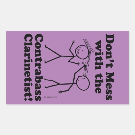 Niet met de contrabass Clarinetis Rechthos Rechthoekige Sticker (Voorkant)