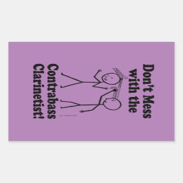 Niet met de contrabass Clarinetis Rechthos Rechthoekige Sticker