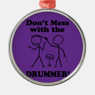Niet met de drummer metalen ornament