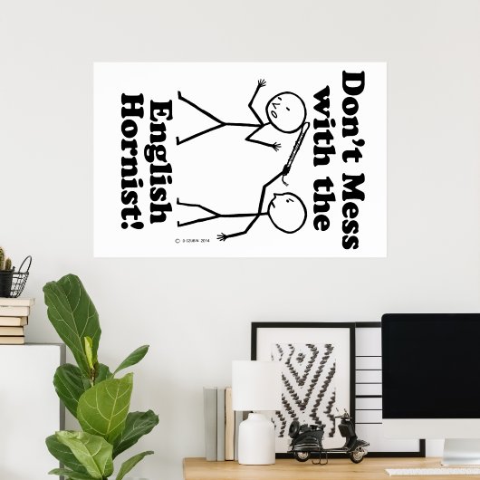 Niet met de Engelse hornist. Poster (Thuiskantoor)