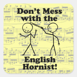 Niet met de Engelse hornistische Sticker. Vierkante Sticker