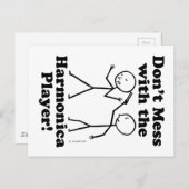 Niet met de Harmonica Player Briefkaart (Voorkant / Achterkant)