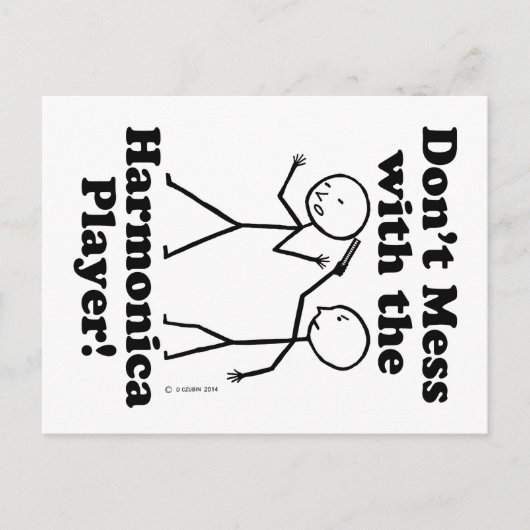 Niet met de Harmonica Player Briefkaart (Voorkant)