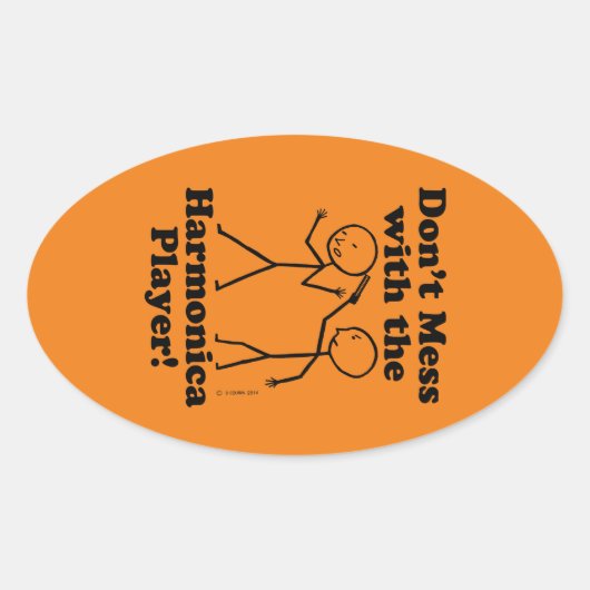 Niet met de Harmonica Player Oval Sticker (Voorkant)
