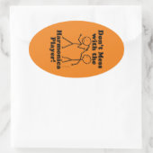 Niet met de Harmonica Player Oval Sticker (Tas)